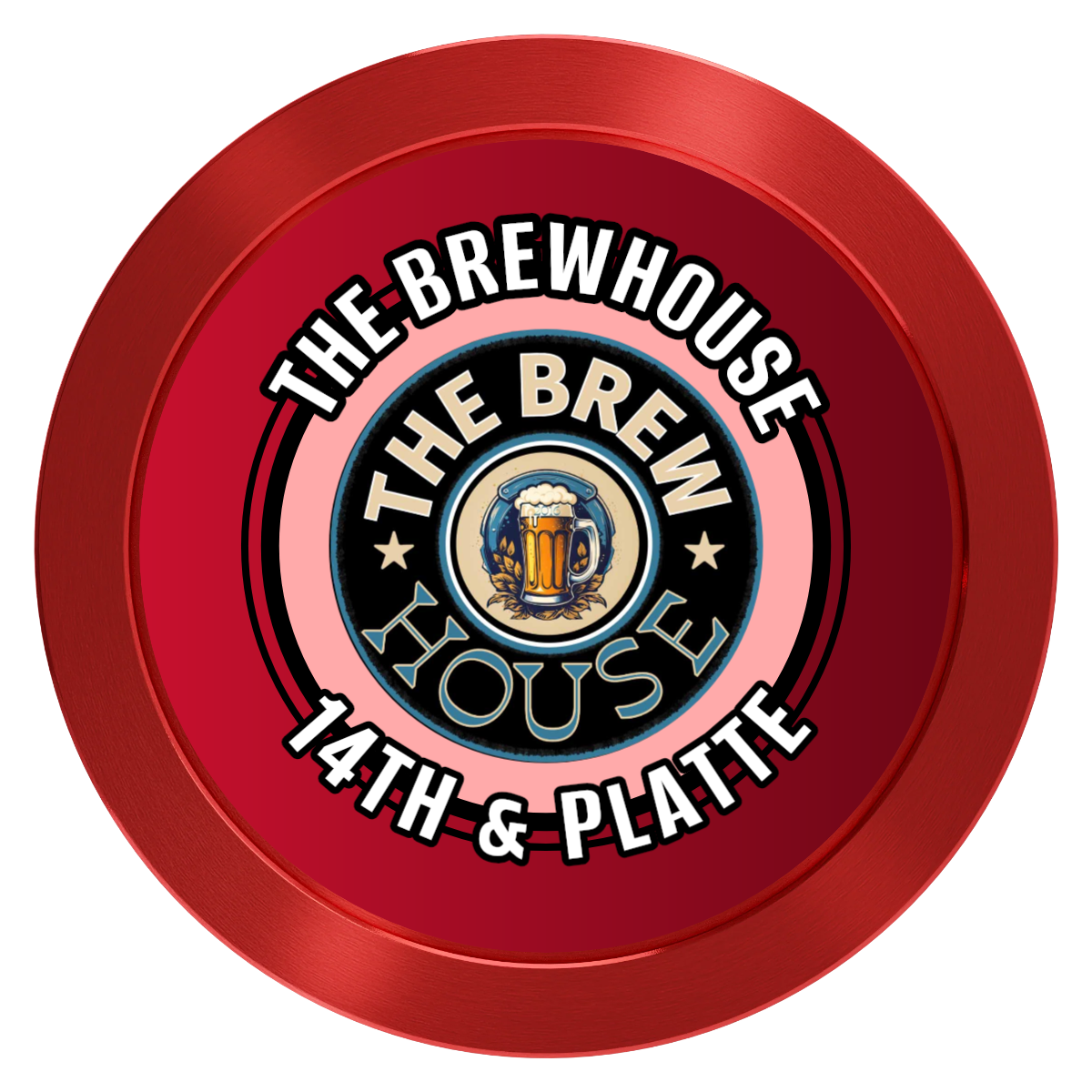 Ice Cold Beer Drink Token Aluminum Poker Chips - Red - Back
