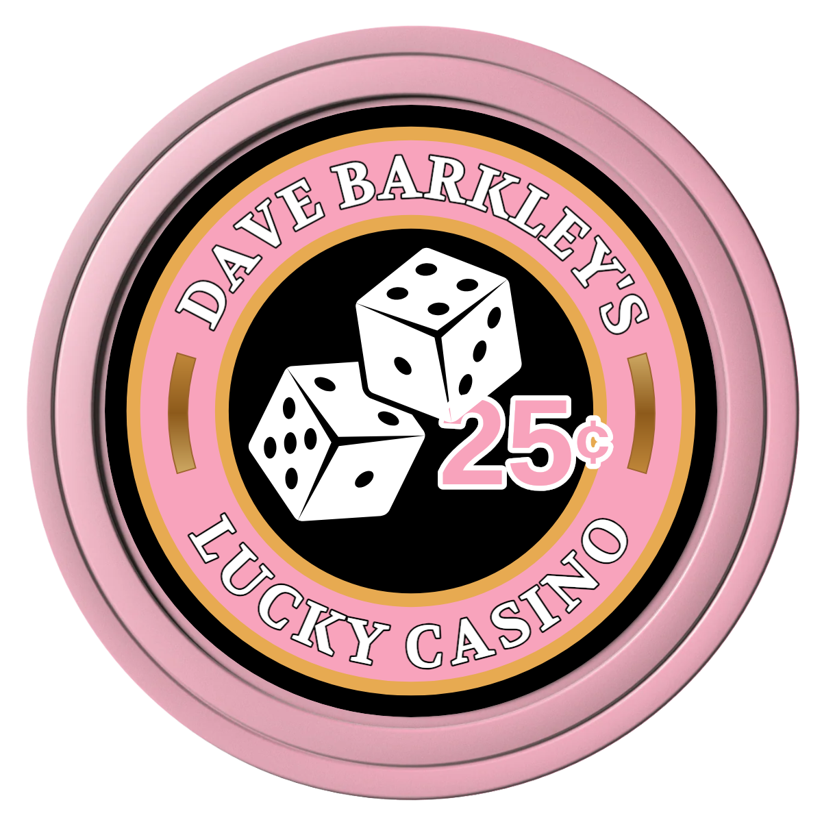 Dave's Lucky Casino Composite Poker Chips - Pink / Solid - Front