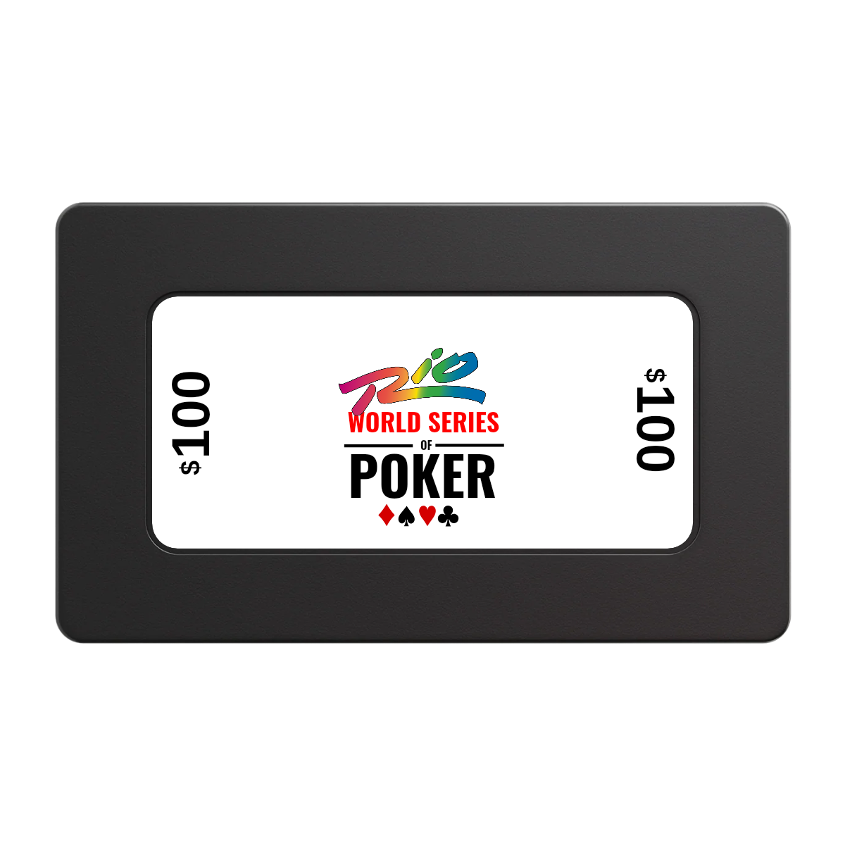 WSOP Rectangular Poker Chip Plaques - Black - Front