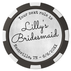 Be My Bridesmaid Simple Composite Poker Chips - Black / 8 Spot - Front