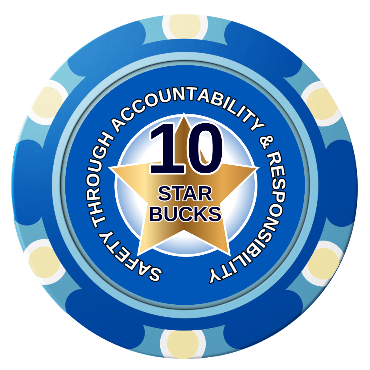 Safety Star Clay Poker Chips - Blue / Monte Carlo / 40mm - Front
