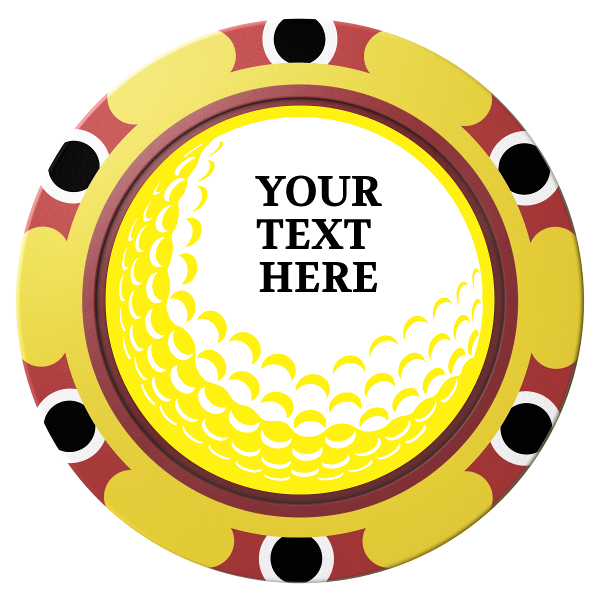 Hole In One Clay Poker Chips - Yellow / Monte Carlo / 40mm - Front