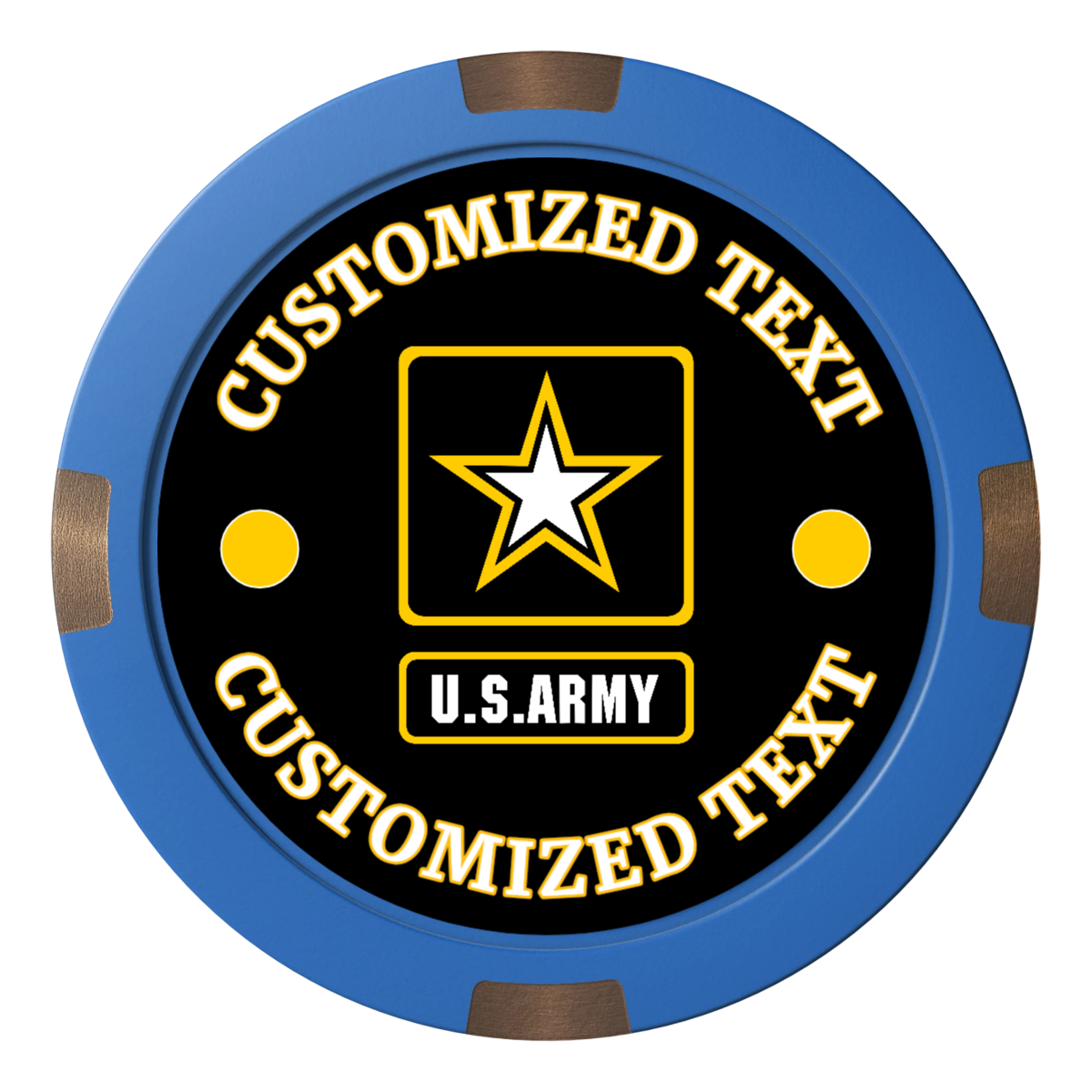 Army Strong Composite & Metal Hybrid Poker Card Protectors - Blue - Front