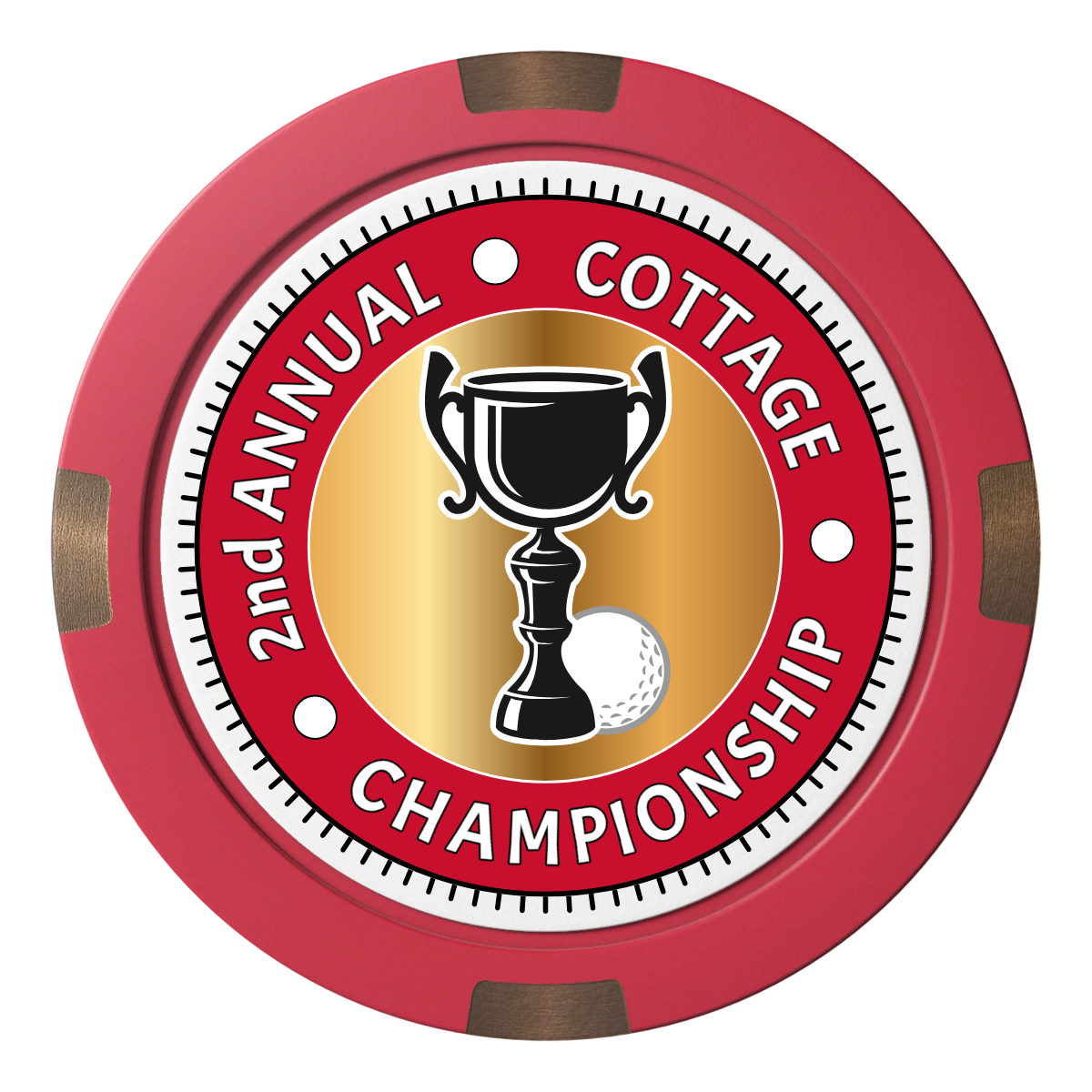 Club Champion Composite & Metal Hybrid Poker Chips - Red - Back