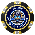 NYPD Safe and Fair Clay Poker Chips - Black / Monte Carlo / 40mm - Back