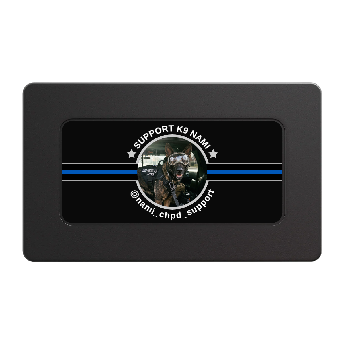 Police Department K9 #02 Rectangular Poker Chip Plaques - Black - Front