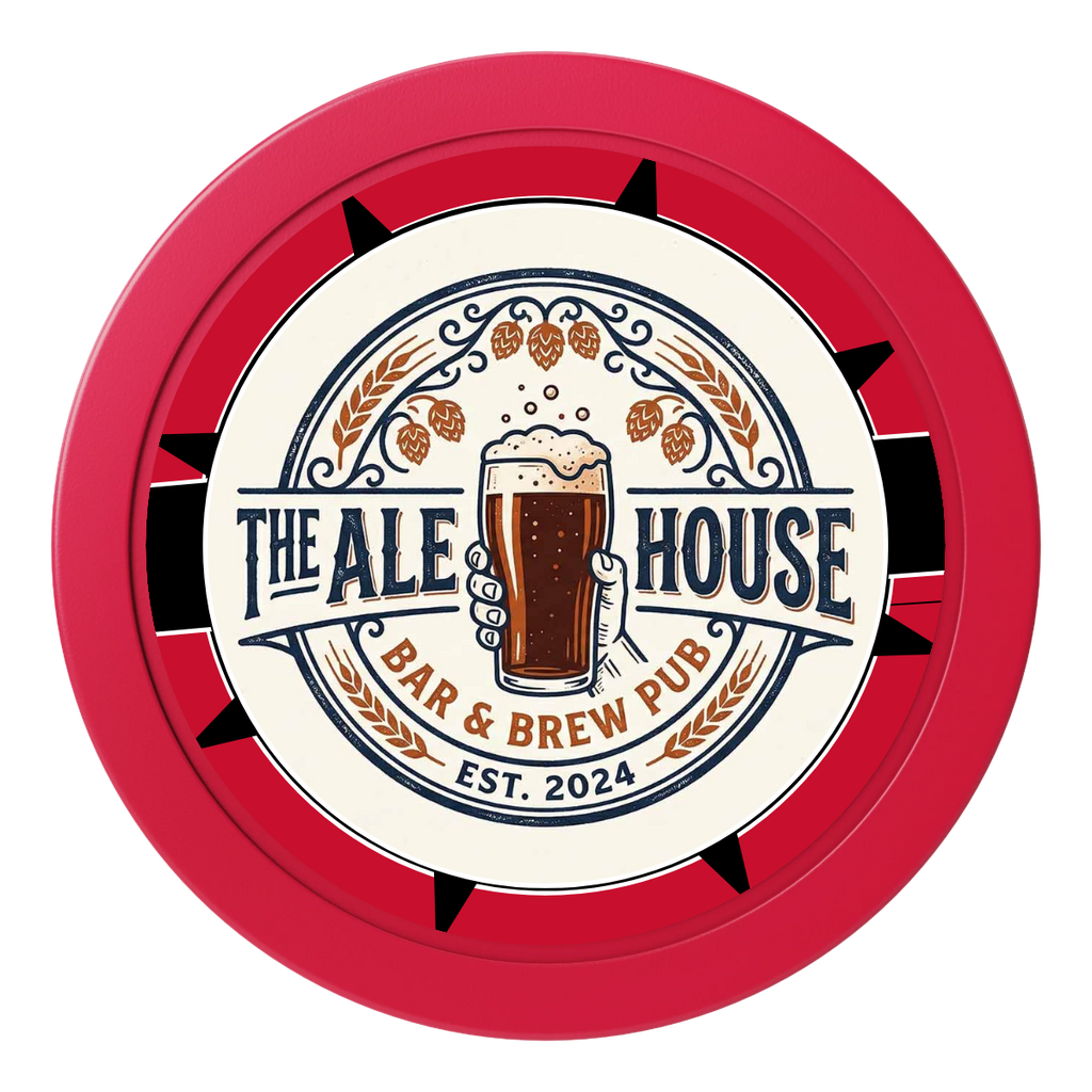 Free Beer Drink 2" Oversized Poker Chips - Red - Back