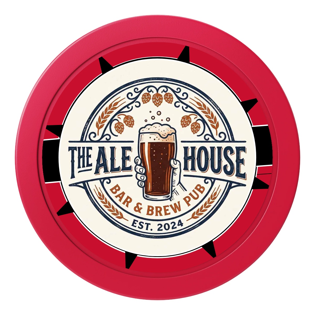 Free Beer Drink 2" Oversized Poker Chips - Red - Back