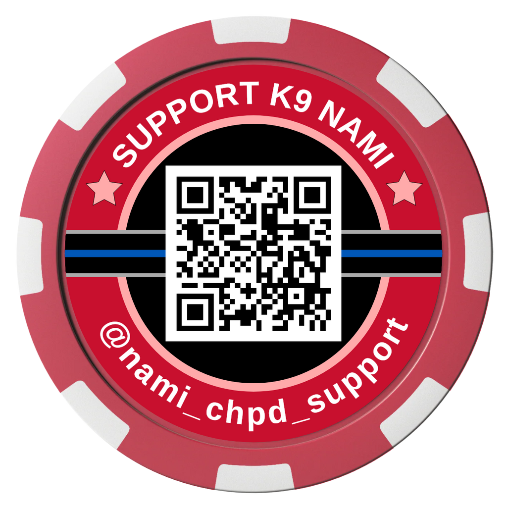 Police Department K9 #02 Magnetic Composite Poker Chips - Black / 8 Spot - Back