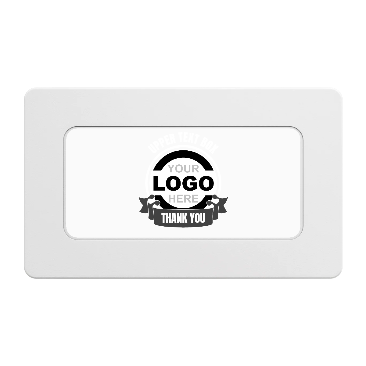 Lower Banner Rectangular Poker Chip Plaques - White - Front