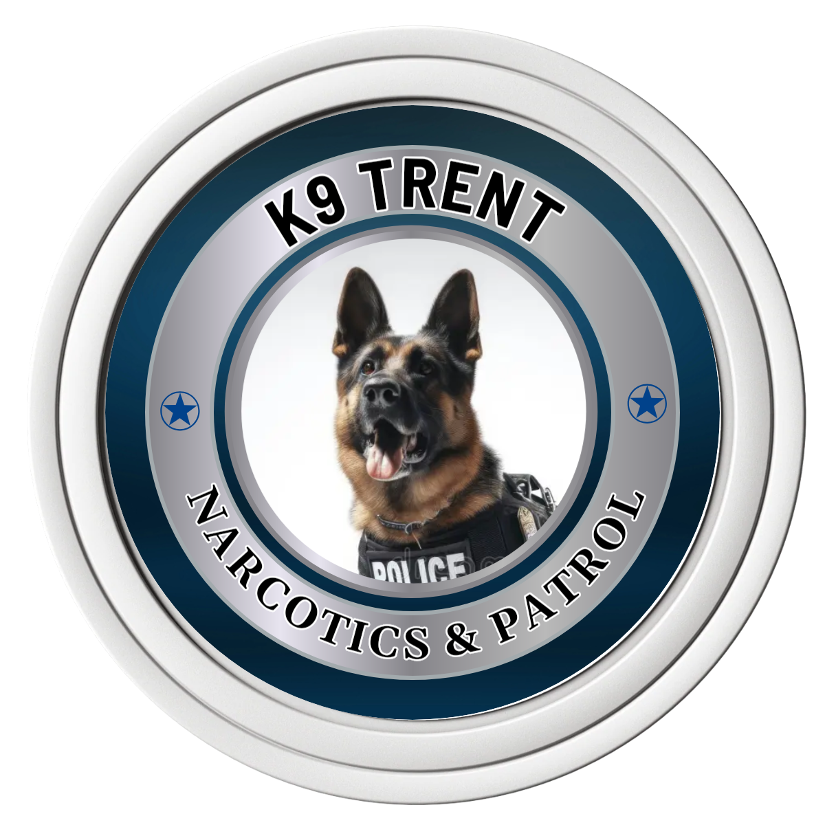 K-9 Trent Composite Poker Chips - White / Solid - Front