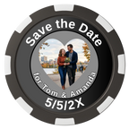 Save the Date #01 Composite Poker Chips - Black / 8 Spot - Back