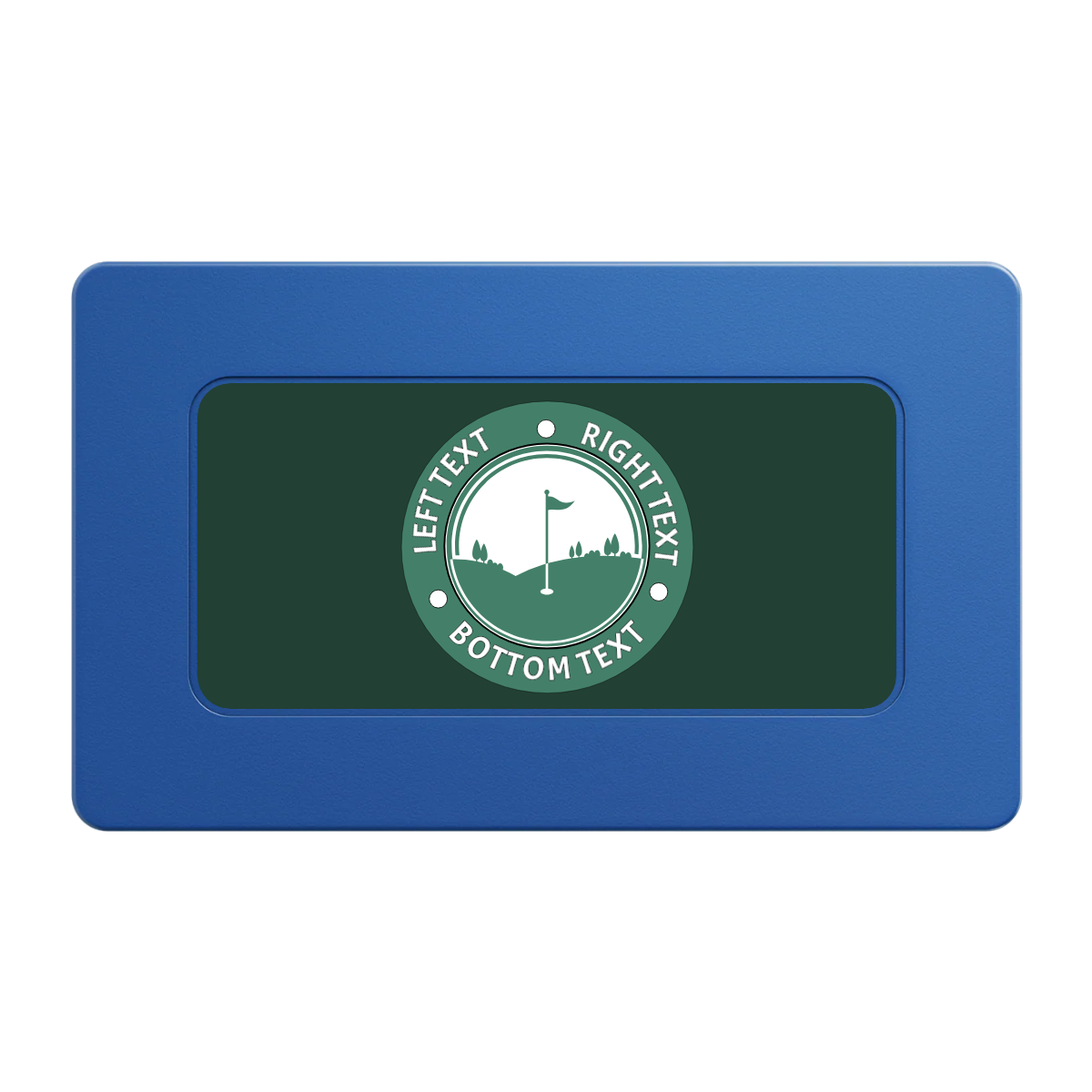 Country Club Golf Course Rectangular Poker Chip Plaques - Blue - Front