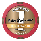 Top Sales Performer Composite & Metal Hybrid Poker Chips - Red - Front