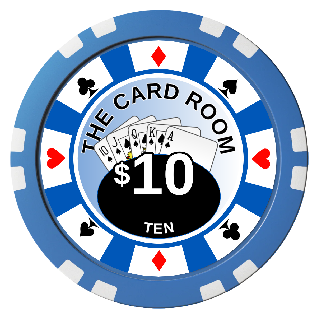 A Suitable Design Composite Poker Chips - Blue / Double Stripe - Front