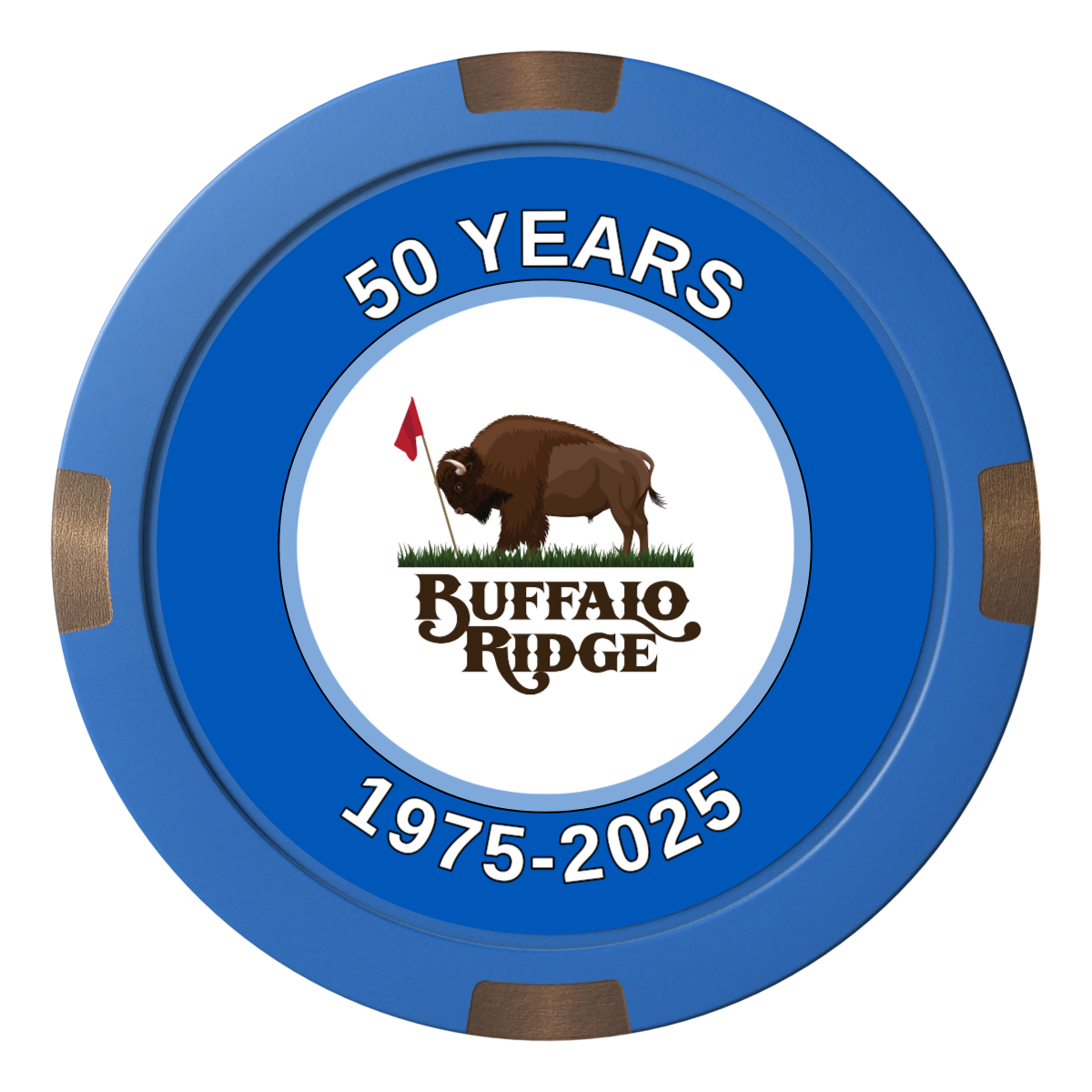 Branded Logo Golf Pro Shop Composite & Metal Hybrid Poker Chips - Blue - Front
