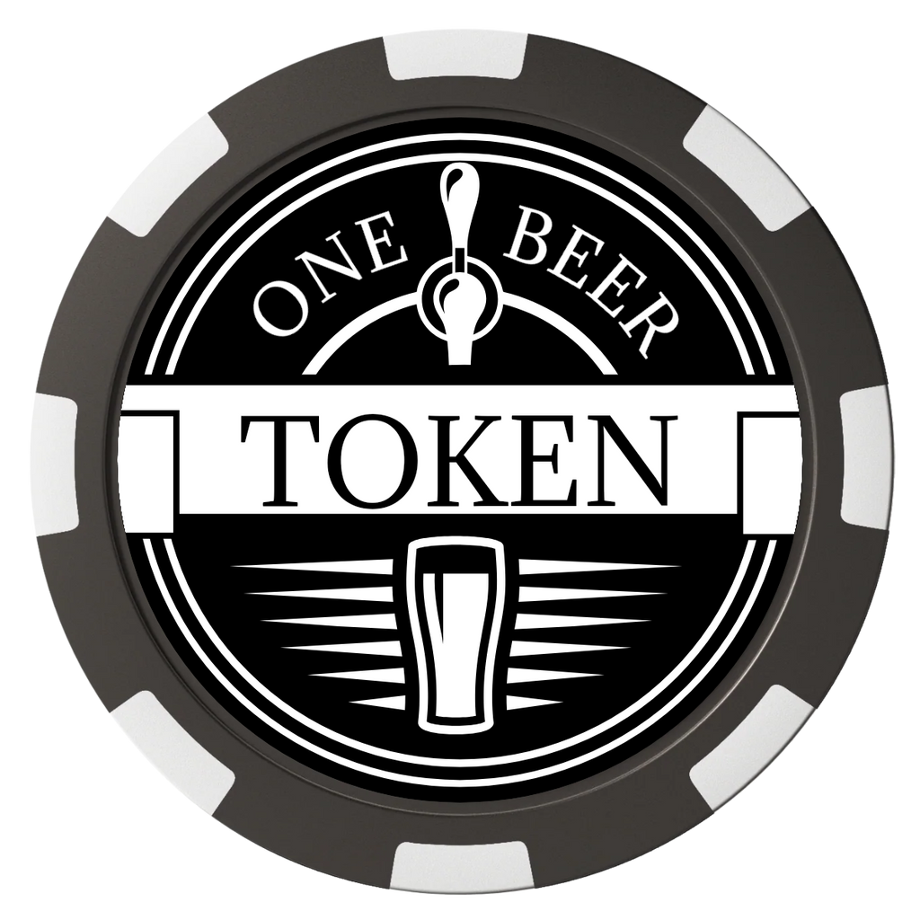 Tap Out Composite Poker Chips - Black / 8 Spot - Back