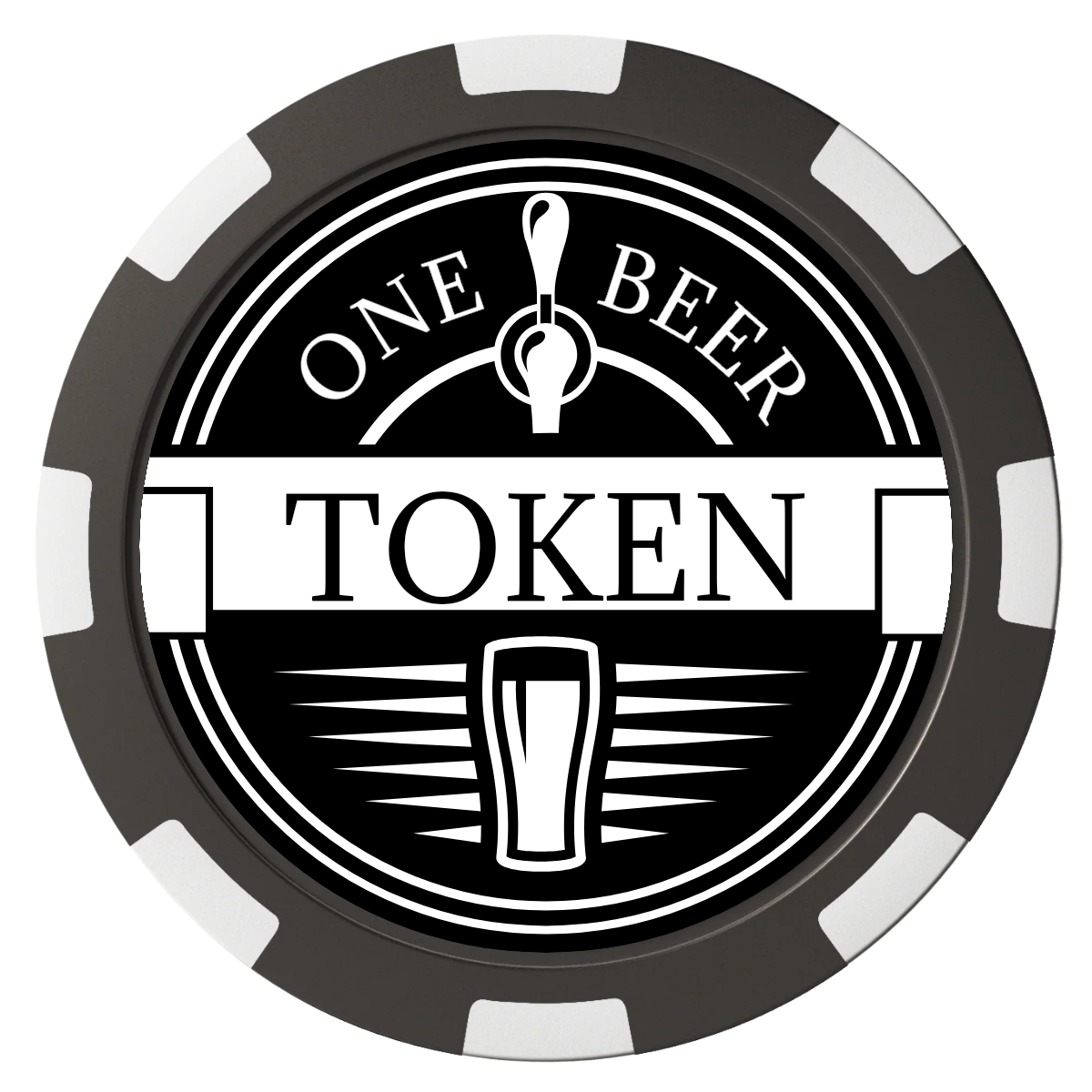 Tap Out Composite Poker Chips - Black / 8 Spot - Back
