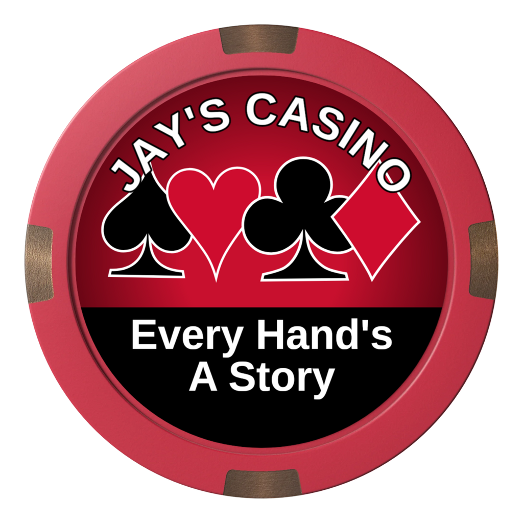 Jay's Casino Composite & Metal Hybrid Poker Card Protectors - Red - Front