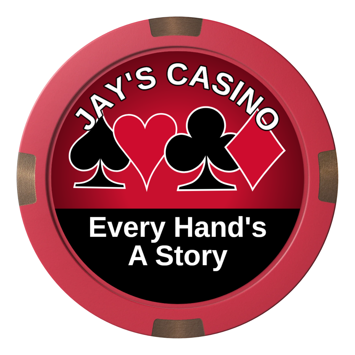 Jay's Casino Composite & Metal Hybrid Poker Card Protectors - Red - Front