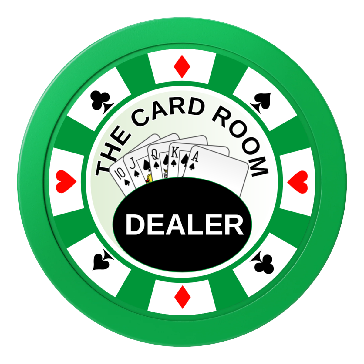 A Suitable Design 2" Composite Dealer Button - Green - Front