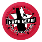 Free Beer Drink 2" Oversized Poker Chips - Red - Front