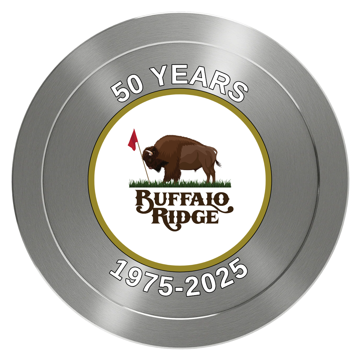 Branded Golf Pro Shop Aluminum Poker Chips - Silver - Front