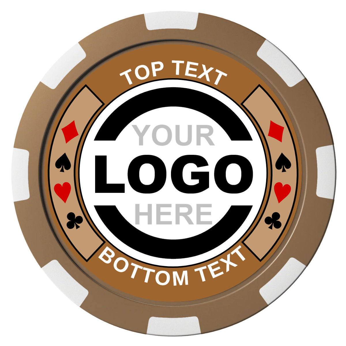 Two Tone Suits Composite Poker Chips - Brown / 8 Spot - Front