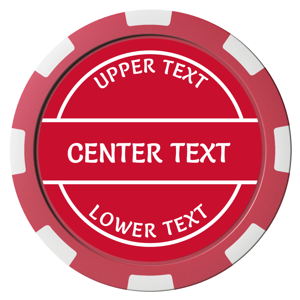 Crisp Banner Composite Poker Chips - Red / 8 Spot - Front