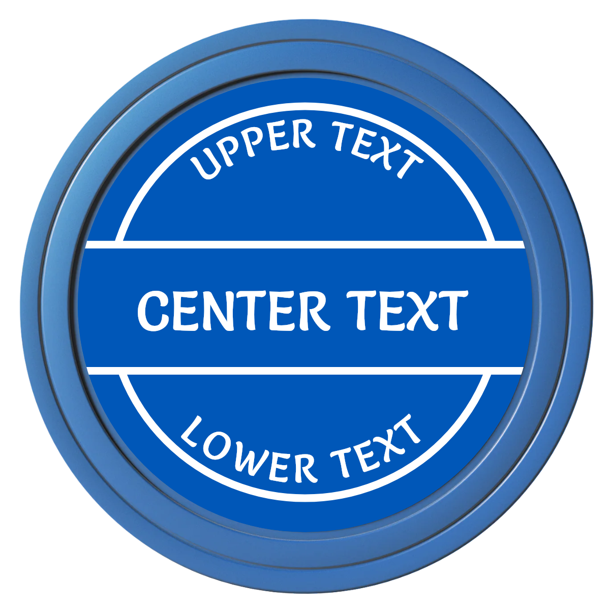 Crisp Banner Composite Poker Chips - Blue / Solid - Front