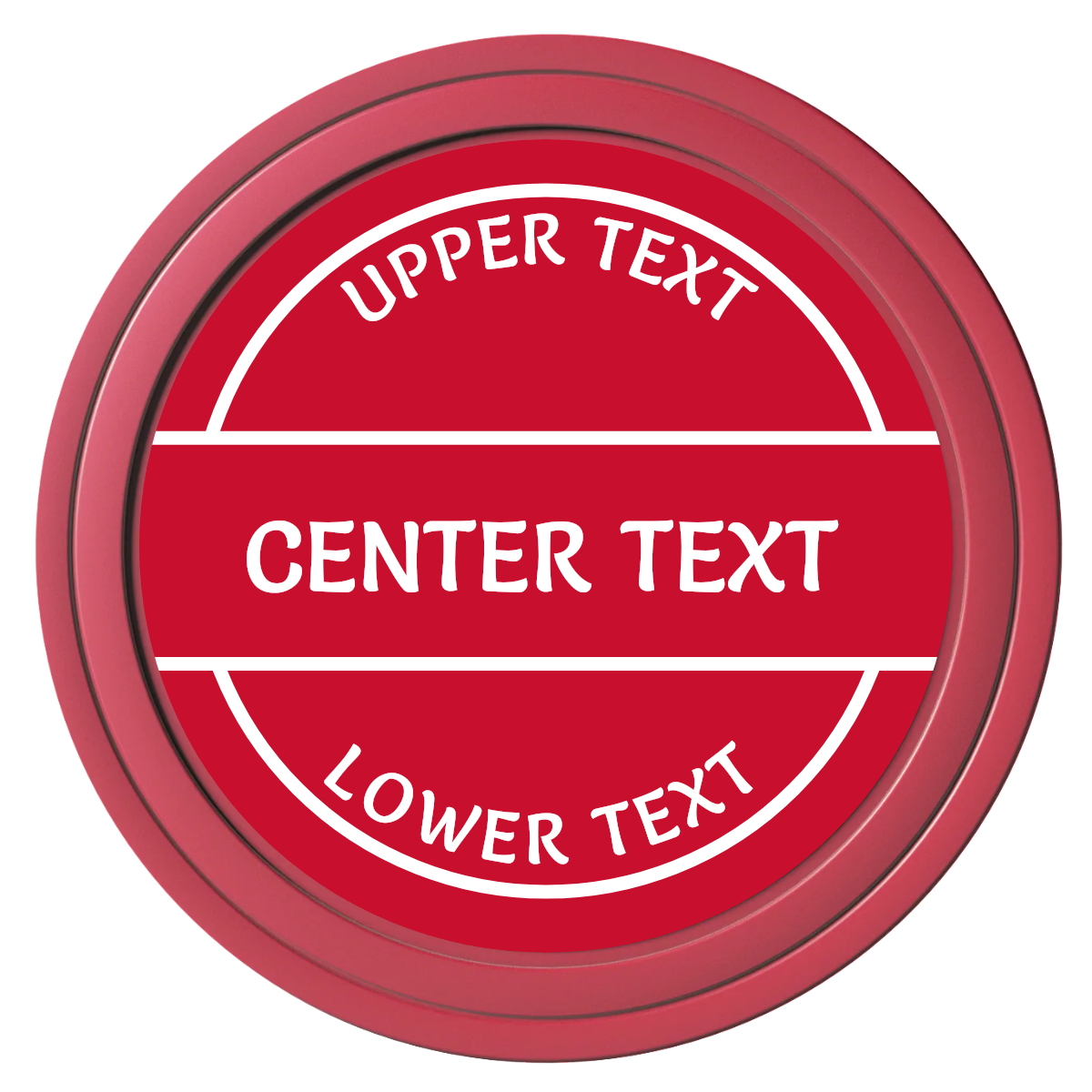 Crisp Banner Composite Poker Chips - Red / Solid - Front