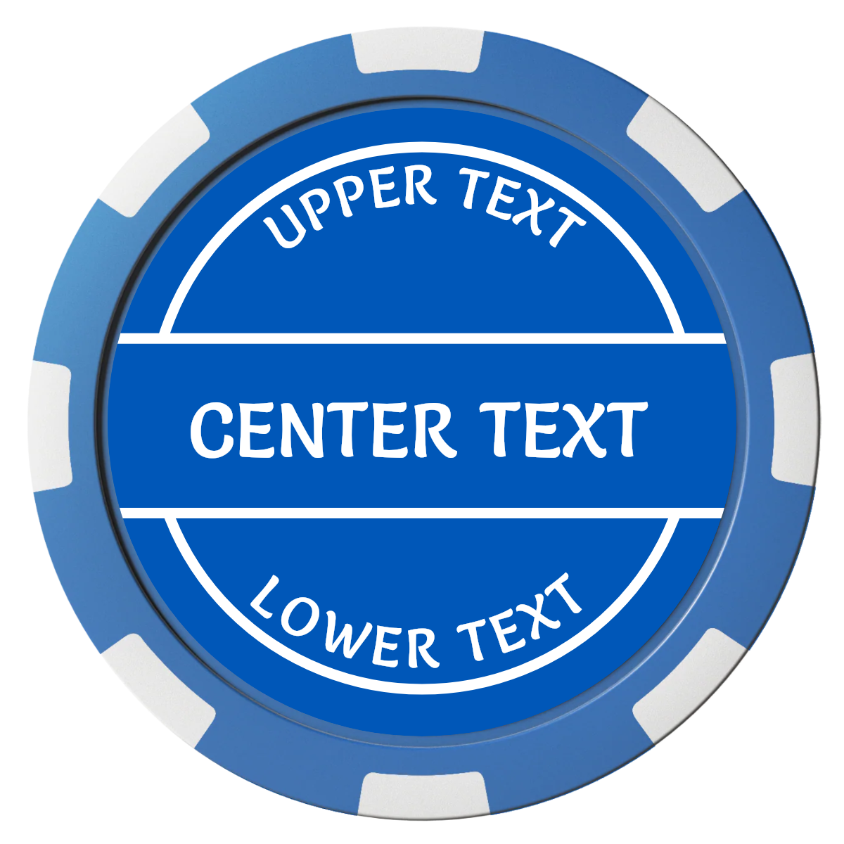 Crisp Banner Composite Poker Chips - Blue / 8 Spot - Front