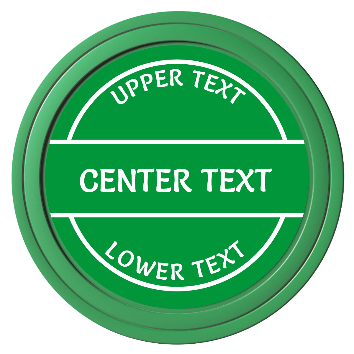 Crisp Banner Composite Poker Chips - Green / Solid - Front