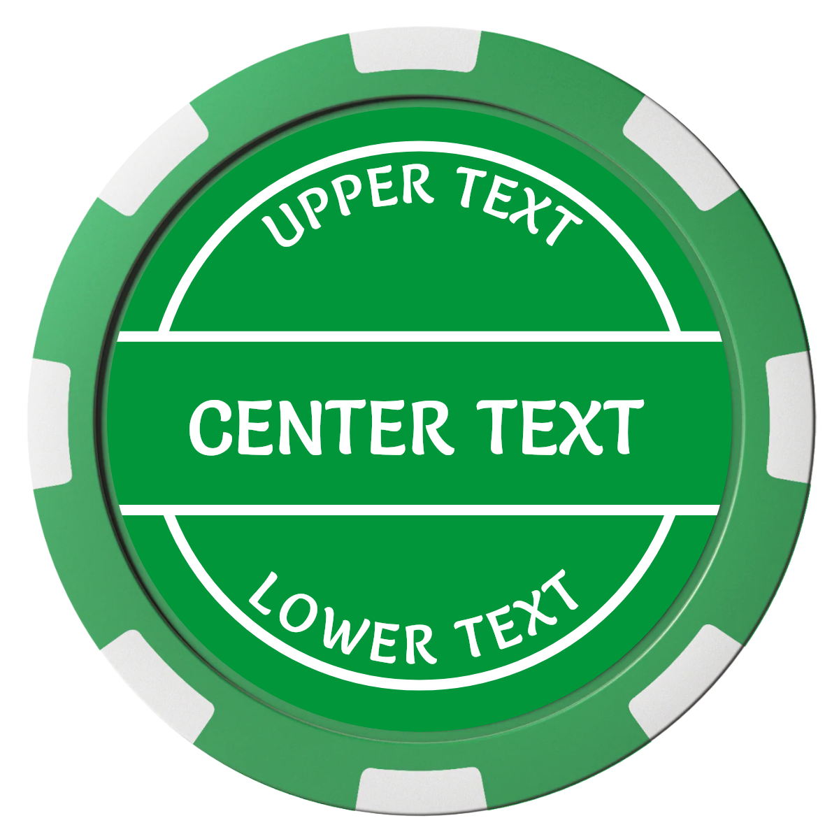 Crisp Banner Composite Poker Chips - Green / 8 Spot - Front