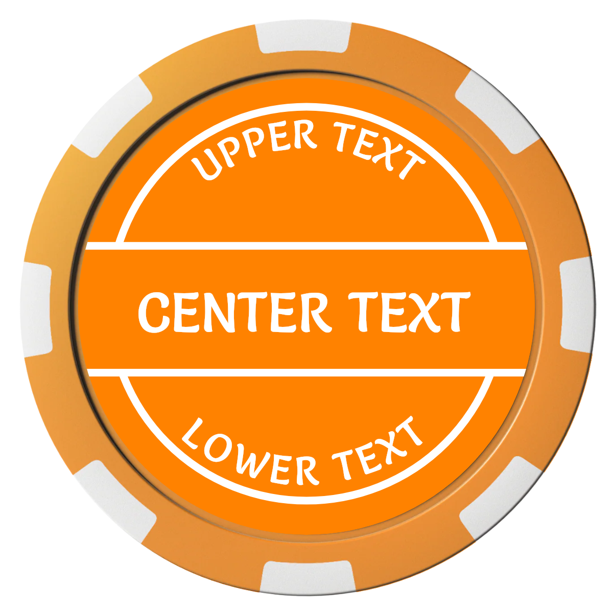 Crisp Banner Composite Poker Chips - Orange / 8 Spot - Front