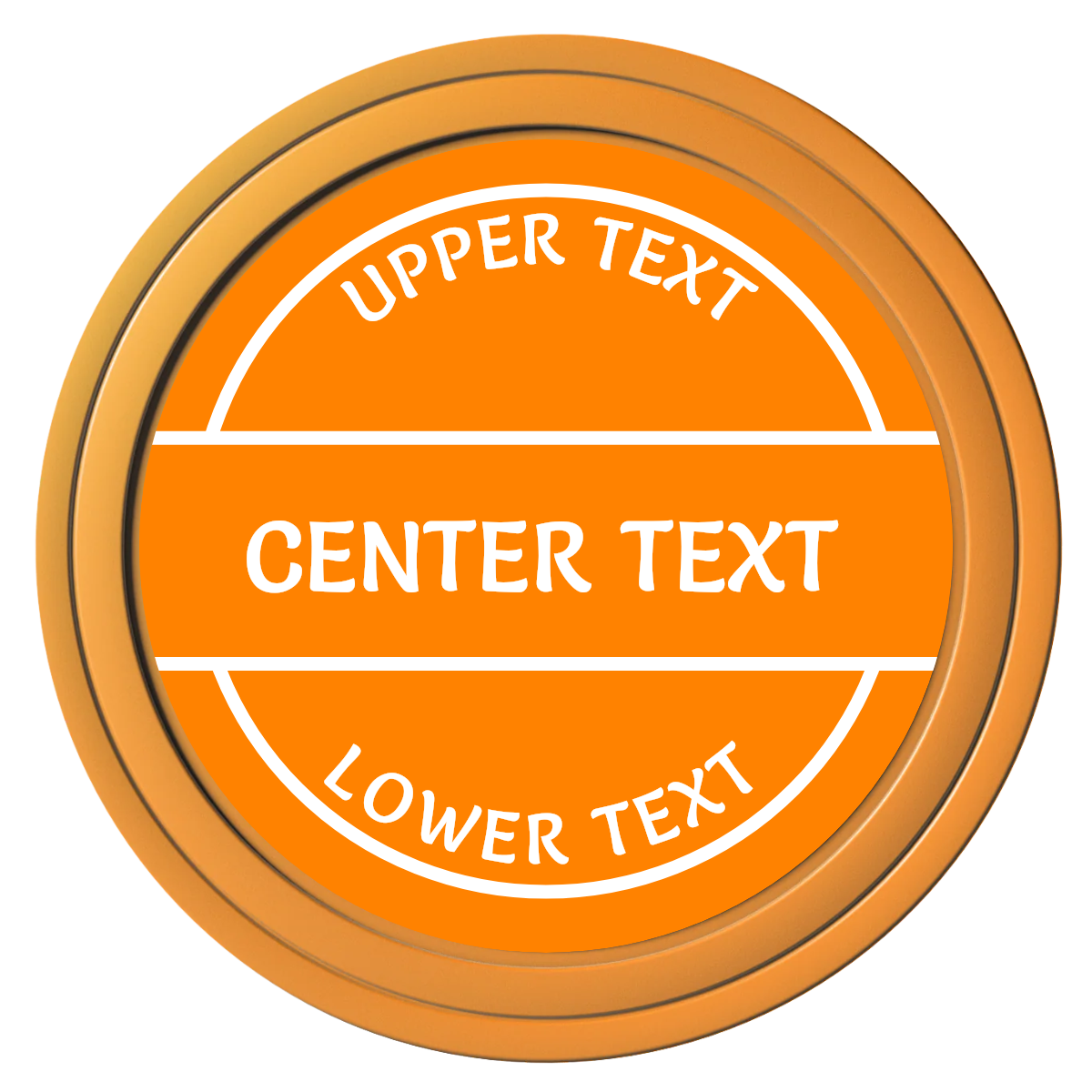 Crisp Banner Composite Poker Chips - Orange / Solid - Front