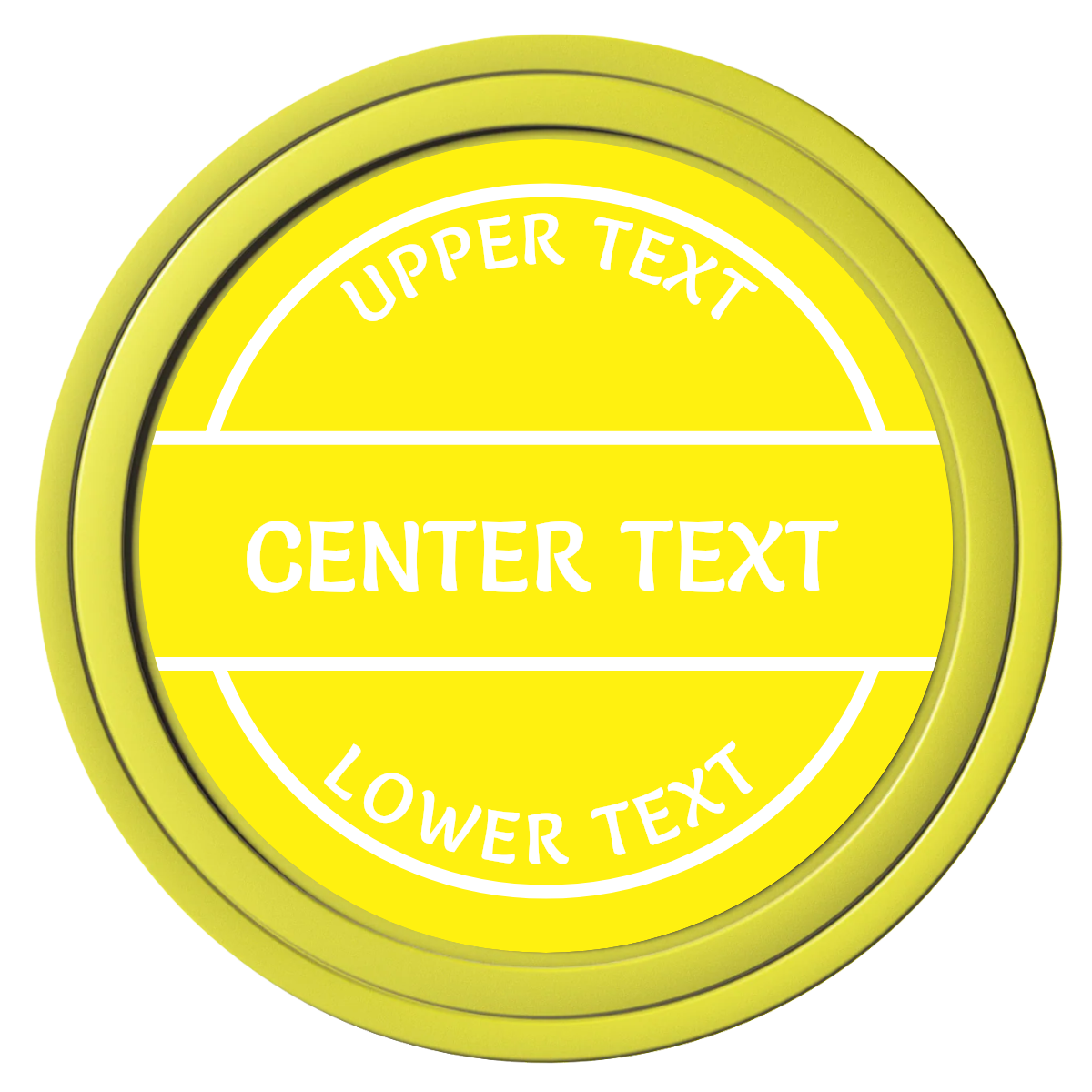 Crisp Banner Composite Poker Chips - Yellow / Solid - Front