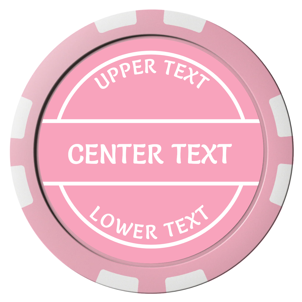 Crisp Banner Composite Poker Chips - Pink / 8 Stripe - Front