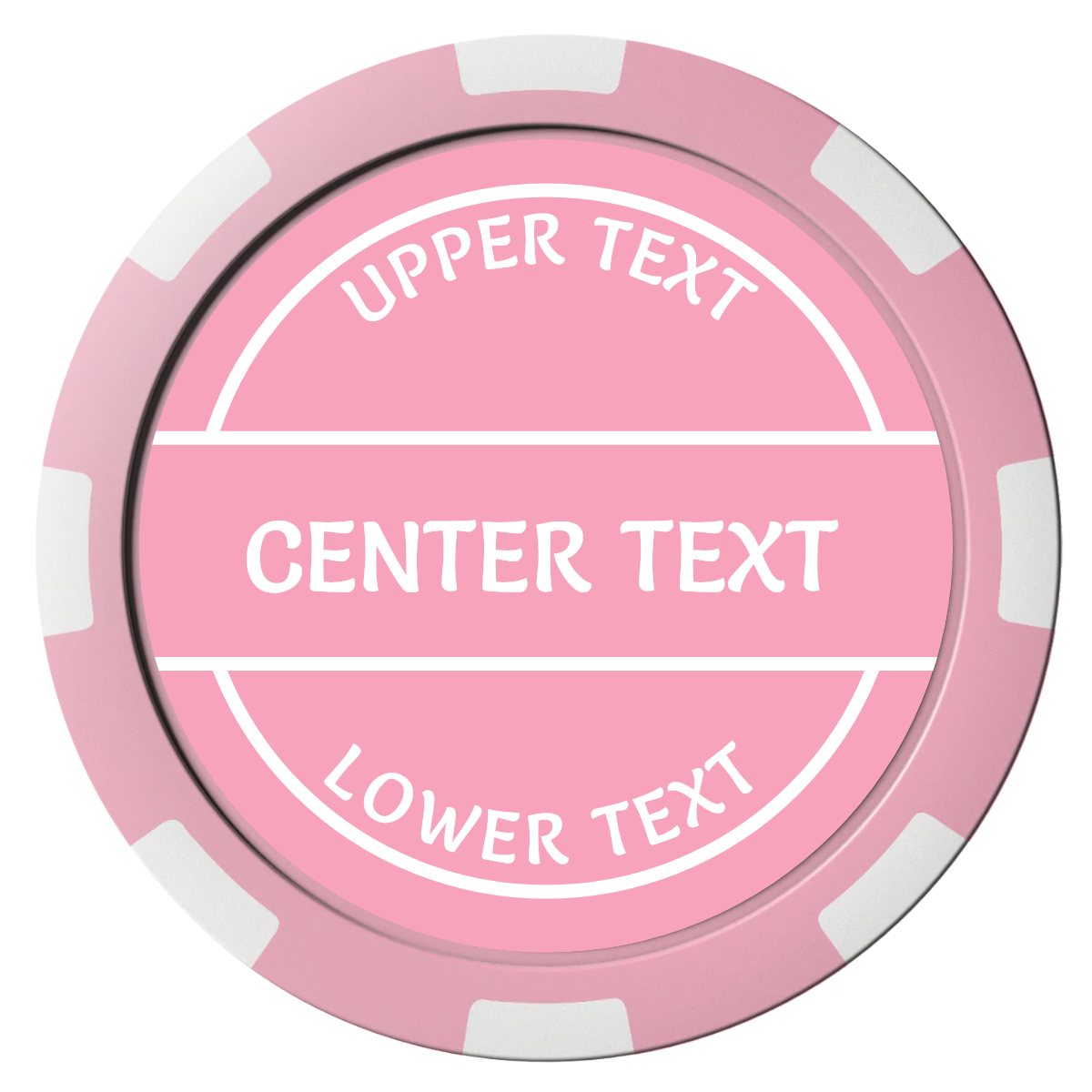 Crisp Banner Composite Poker Chips - Pink / 8 Spot - Front