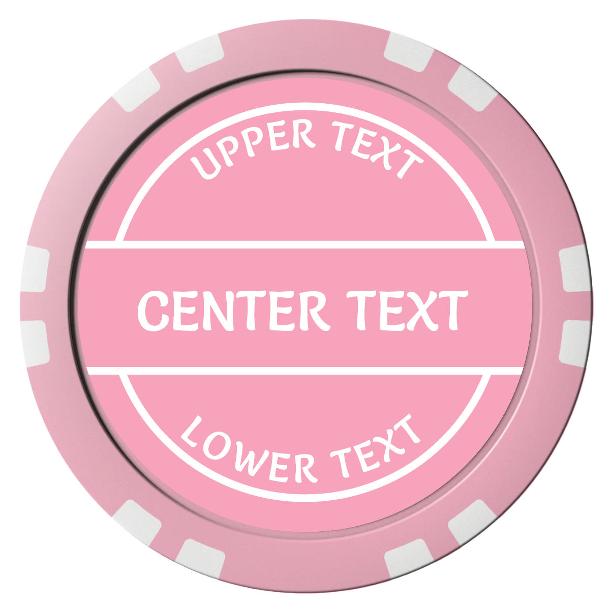 Crisp Banner Composite Poker Chips - Pink / Double Stripe - Front