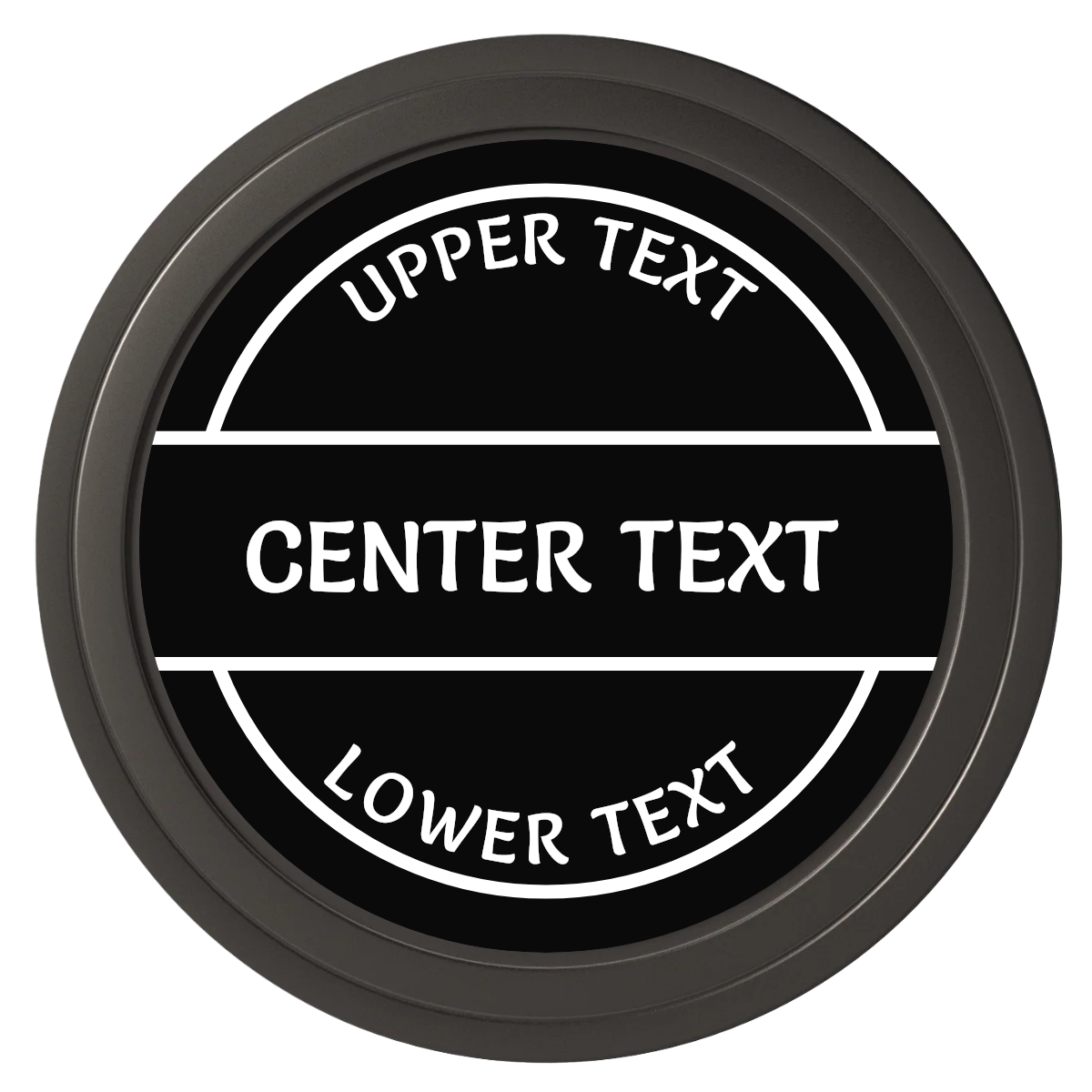 Crisp Banner Composite Poker Chips - Black / Solid - Front