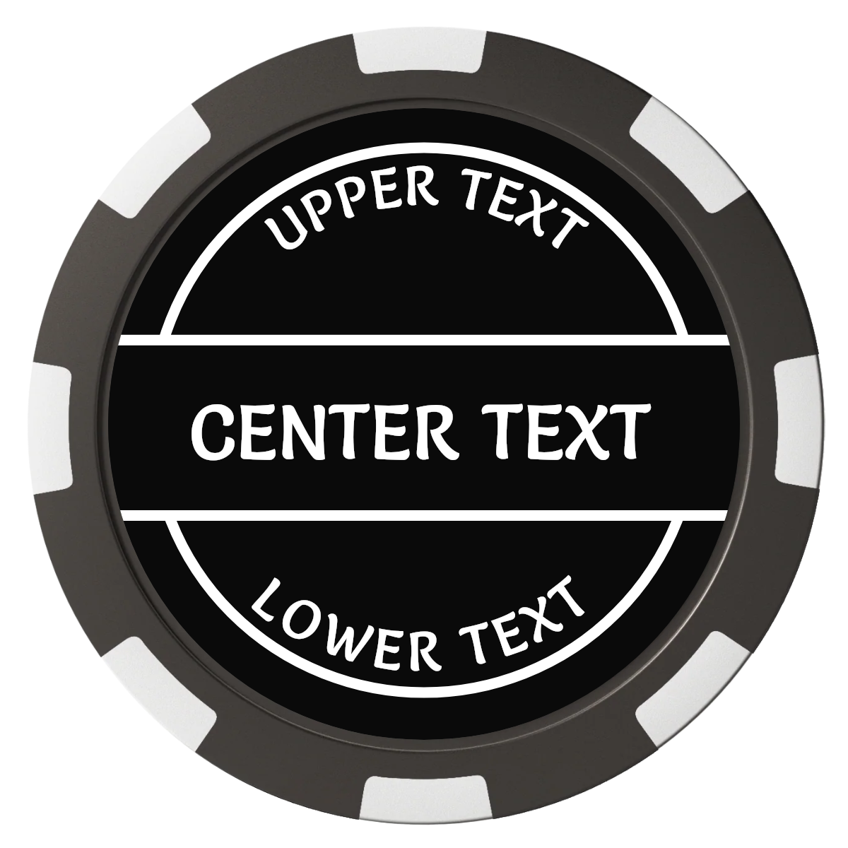 Crisp Banner Composite Poker Chips - Black / 8 Spot - Front