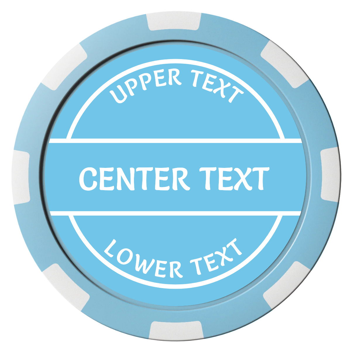 Crisp Banner Composite Poker Chips - Light Blue / 8 Spot - Front