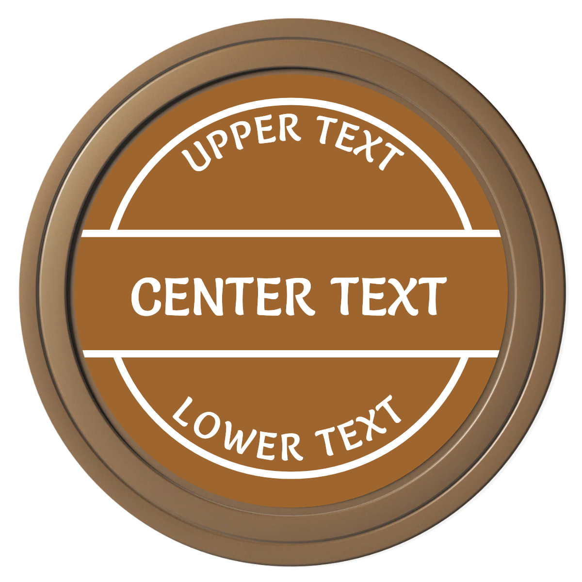 Crisp Banner Composite Poker Chips - Brown / Solid - Front