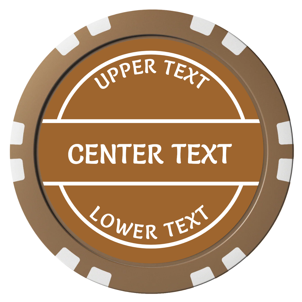 Crisp Banner Composite Poker Chips - Brown / Double Stripe - Front