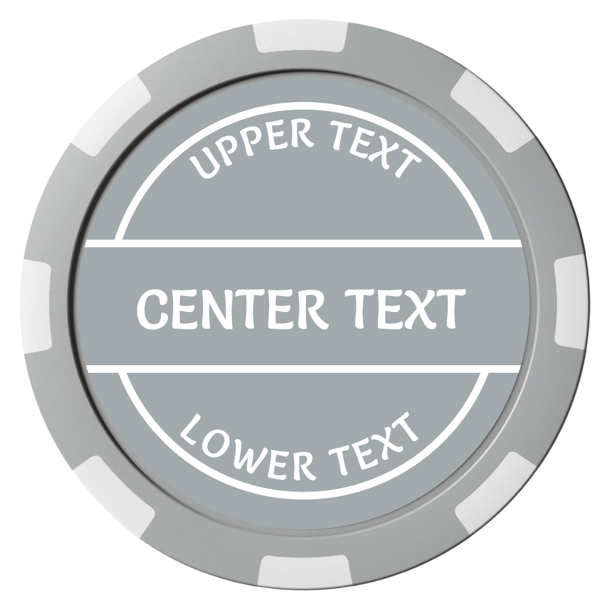 Crisp Banner Composite Poker Chips - Gray / 8 Spot - Front