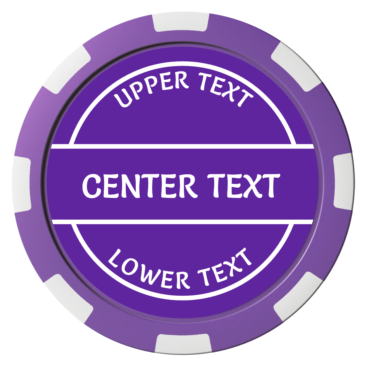 Crisp Banner Composite Poker Chips - Purple / 8 Spot - Front