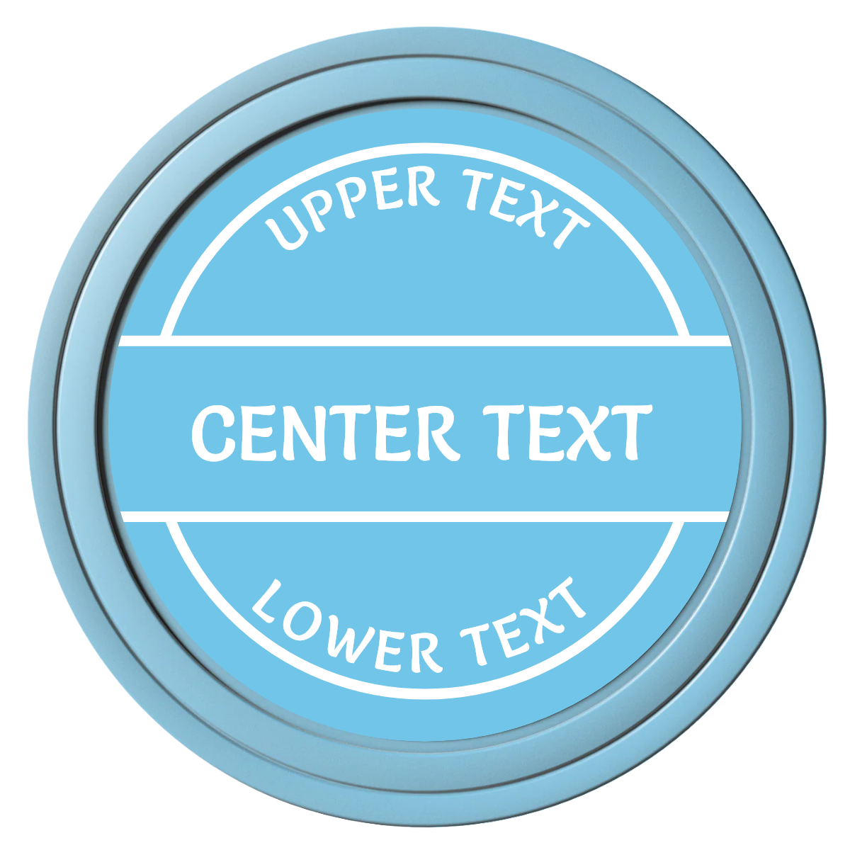 Crisp Banner Composite Poker Chips - Light Blue / Solid - Front