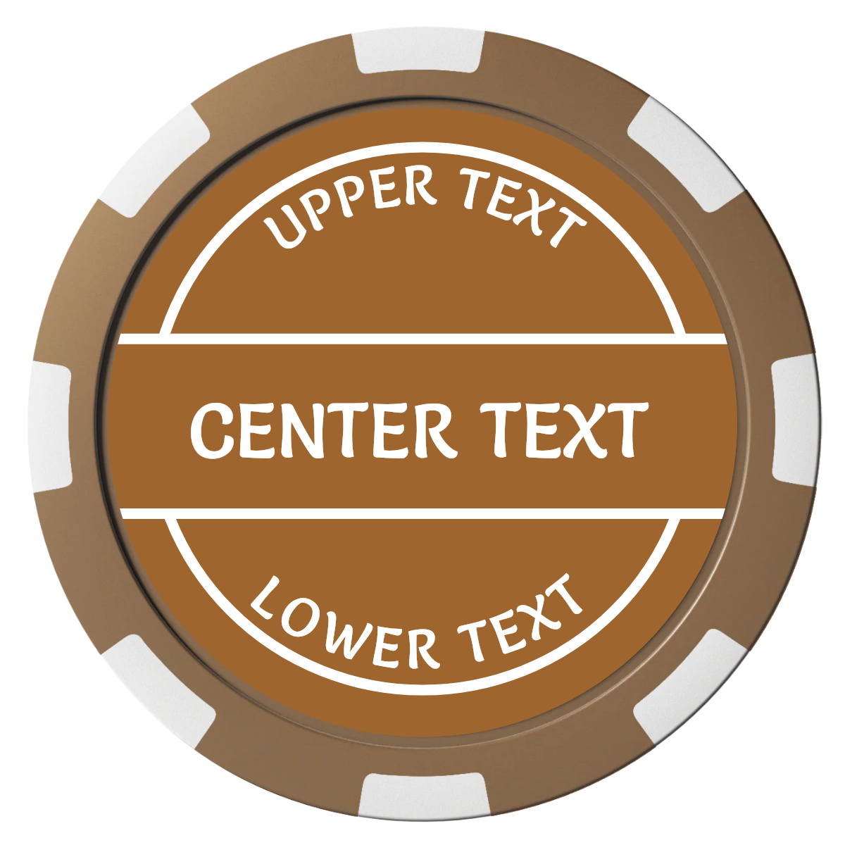 Crisp Banner Composite Poker Chips - Brown / 8 Spot - Front