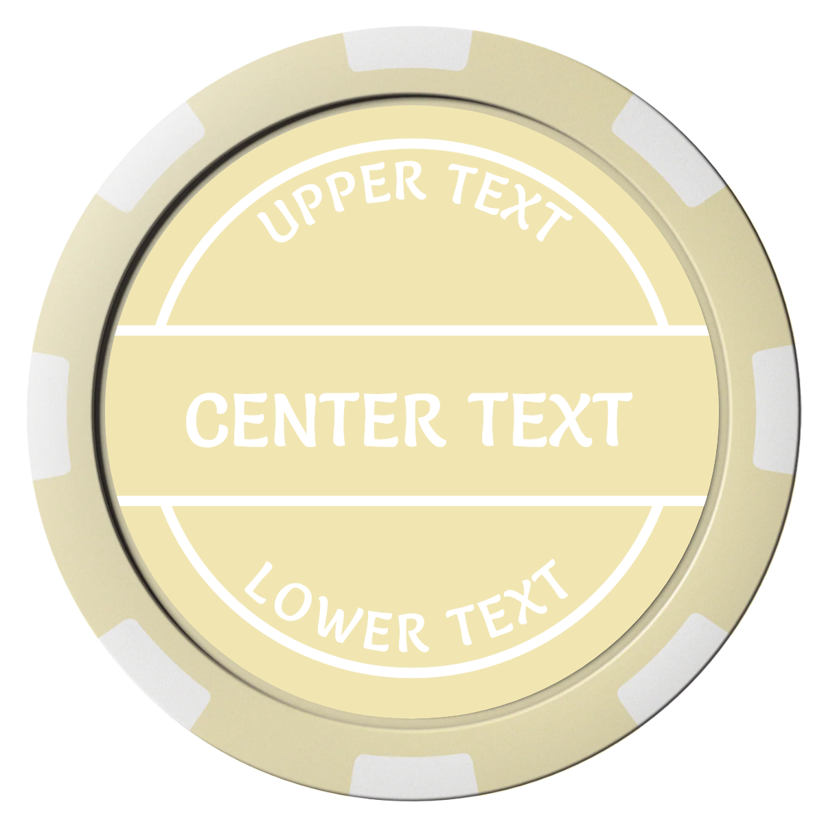 Crisp Banner Composite Poker Chips - Ivory / 8 Spot - Front